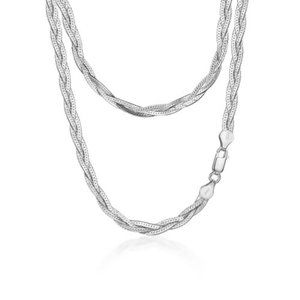 NWT Claude Braided Herringbone Necklace // Italian Sterling Silver